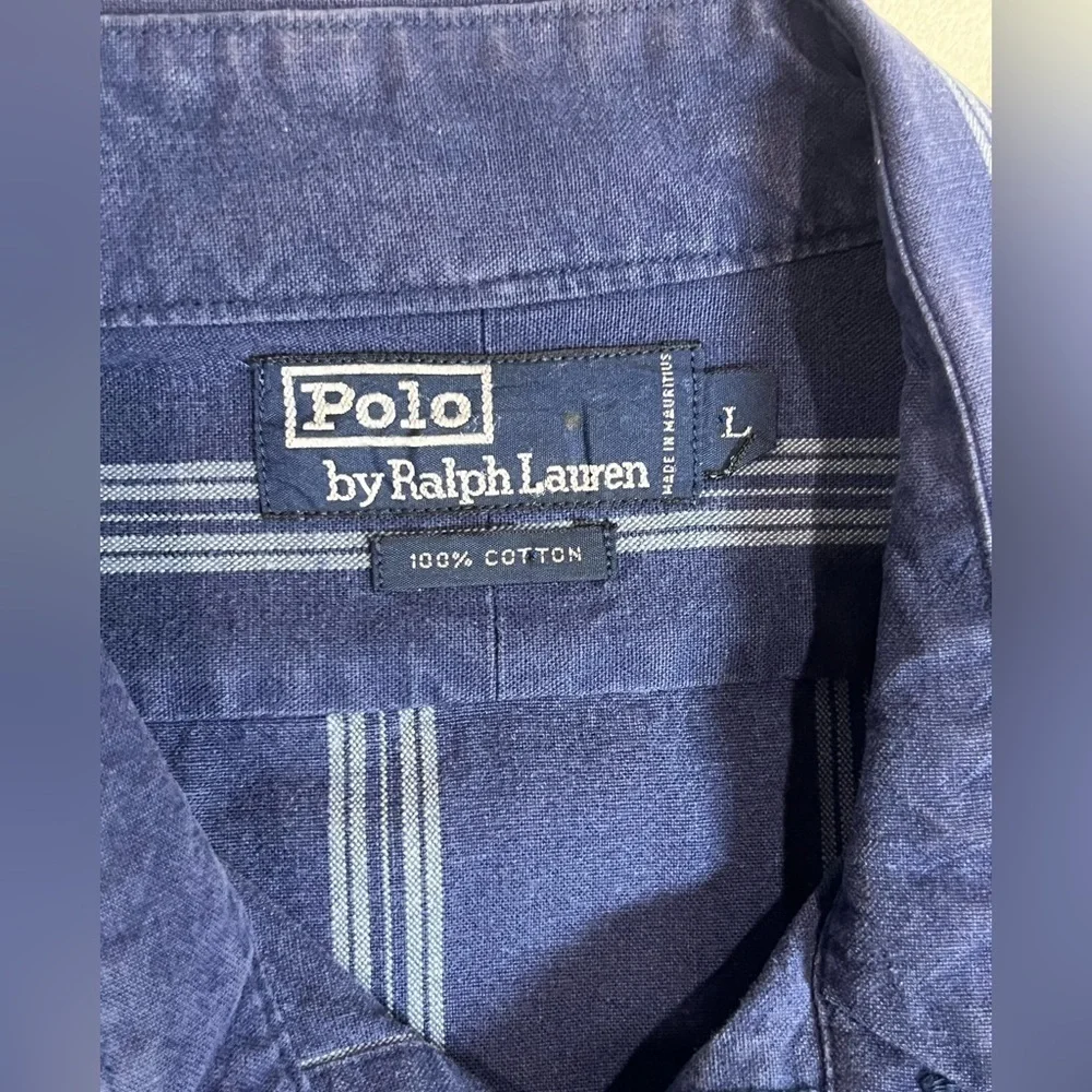 Polo Ralph Lauren Large 100% Cotton Vintage Heavy Shirt Jacket Metal Buttons